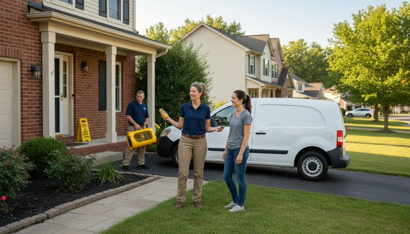 Residential water damage restoration in Overbrook, OK